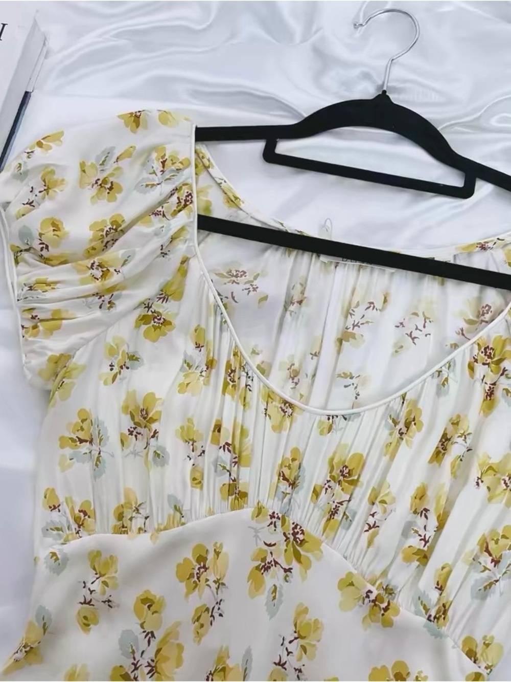 NWOT Doen Floral-print Silk-blend Midi Dress in Yellow, Size XXS/XS/S/M/L - Picture 14 of 16